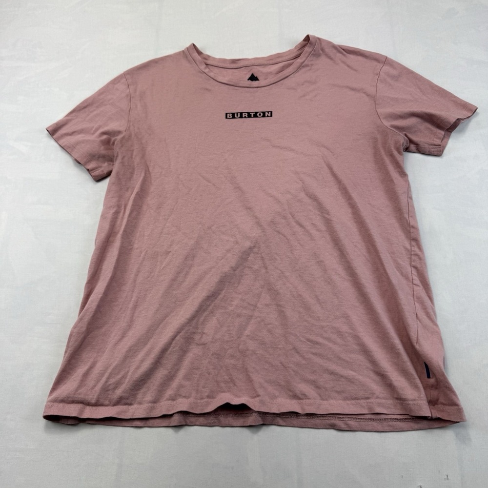 Burton Mens L Dusty Rose Logo Cotton T-Shirt Made in Peru